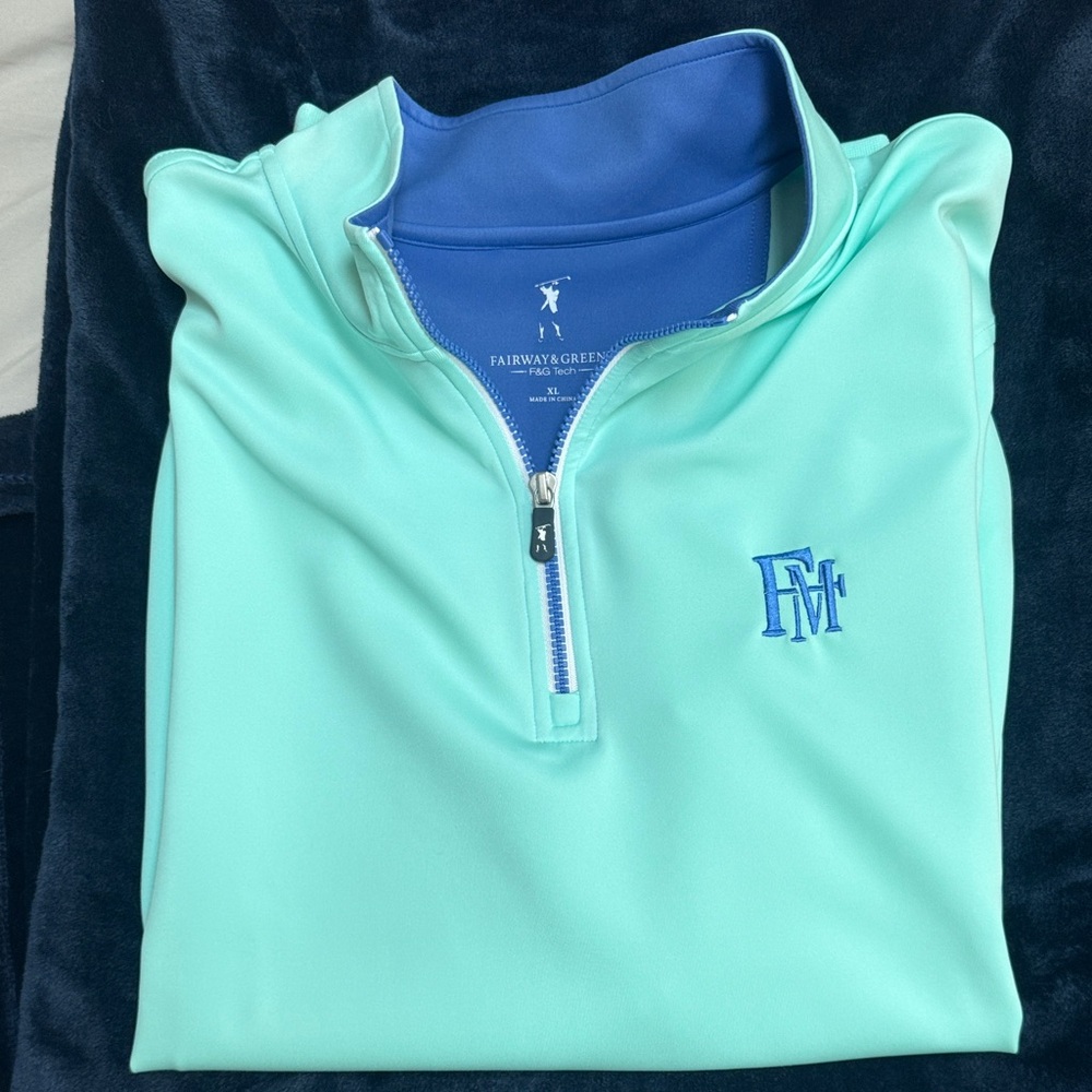Fairway & Greene Mint Green Quarter-Zip Pullover
